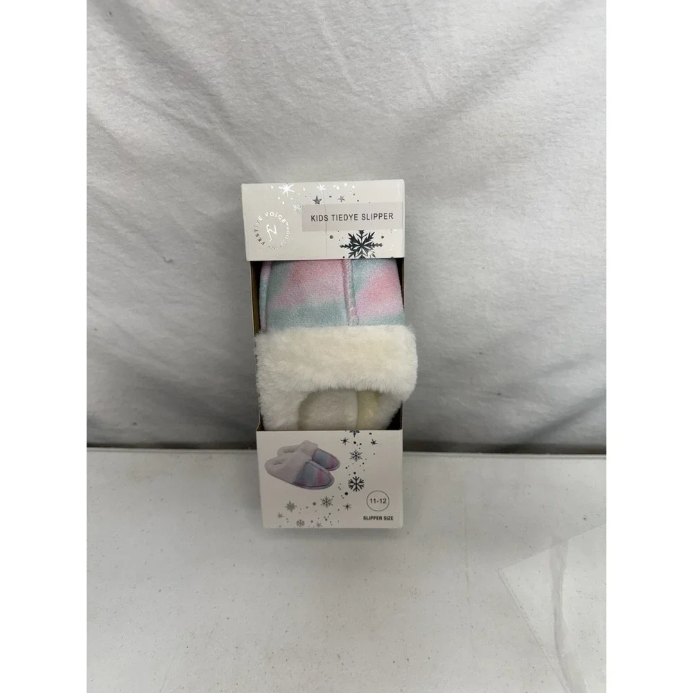 Adorable Festive Voice Collection kids Tye Dye Slippers Size 11/12